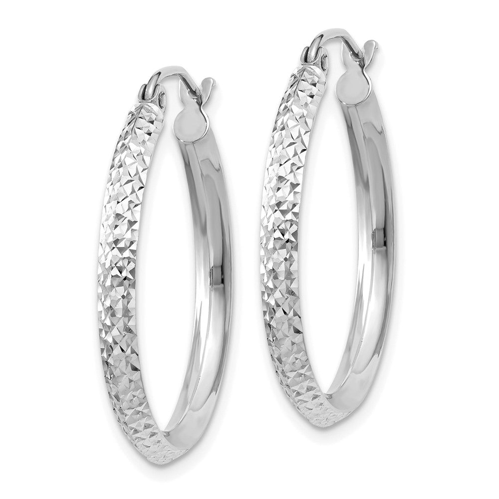 10k White Gold 2.5 mm Hoop Earrings (1.52 grams)