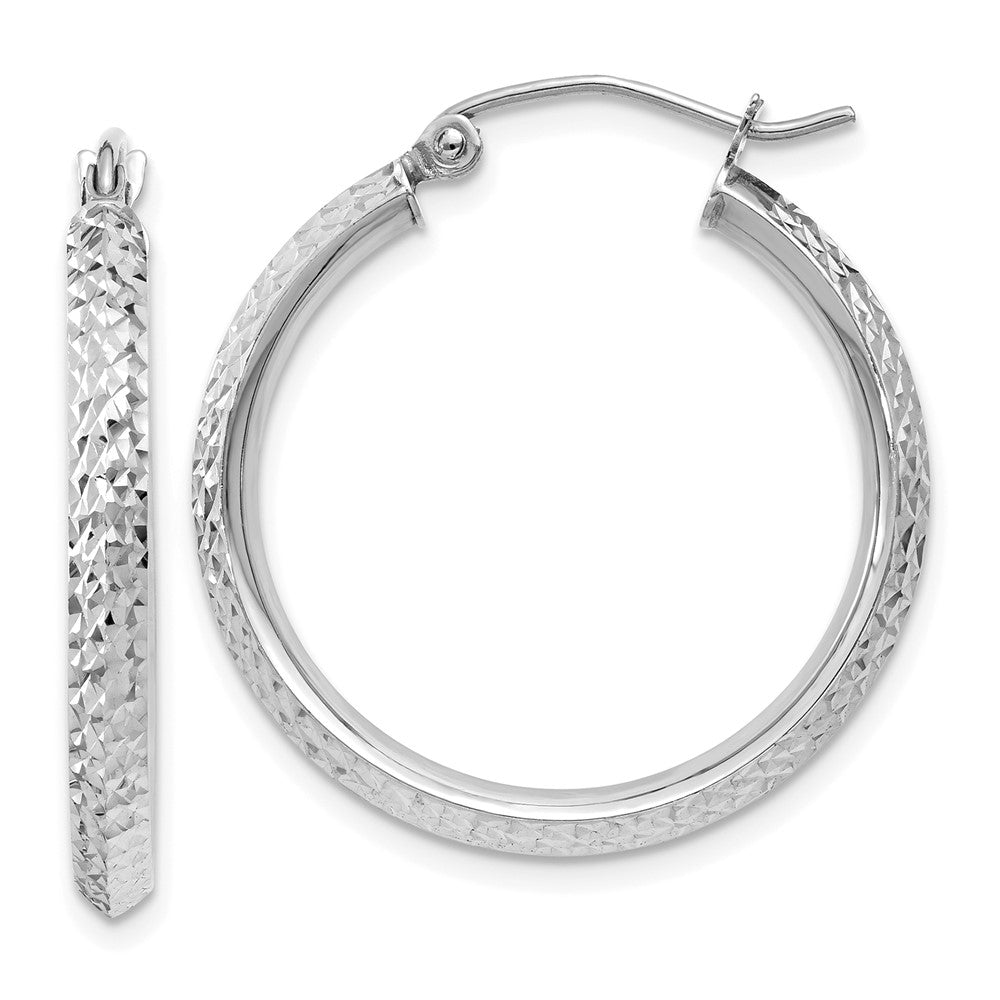 10k White Gold 2.5 mm Hoop Earrings (1.52 grams)