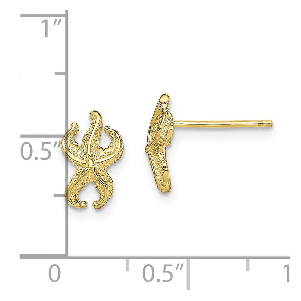 10k Yellow Gold 6.5 mm Starfish Post Earrings (0.98 grams)
