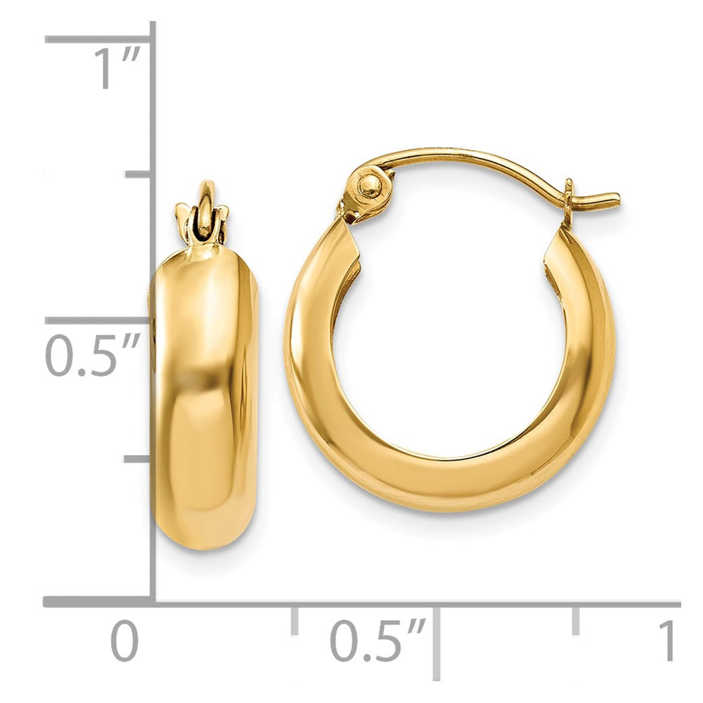 10k Yellow Gold 4.75 mm Round Hoop Earrings (1.26 grams)