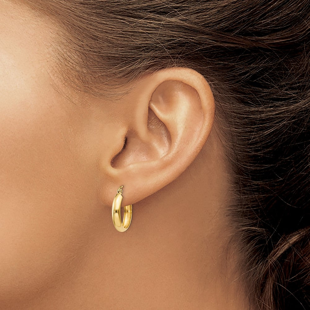 10k Yellow Gold 3.5 mm Hoop Earrings (0.92 grams)