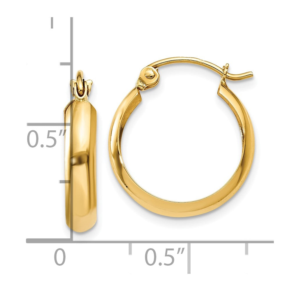10k Yellow Gold 3.5 mm Hoop Earrings (0.92 grams)