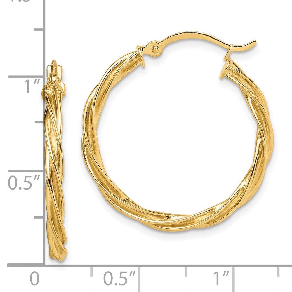 10k Yellow Gold 25.5 mm Hoop Earrings (1.88 grams)