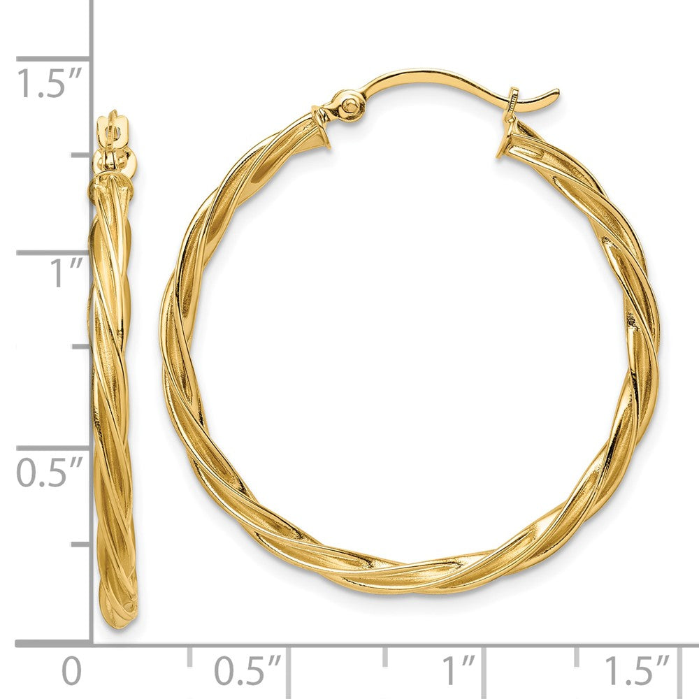 10k Yellow Gold 32 mm Twisted Hoop Earrings (2.59 grams)