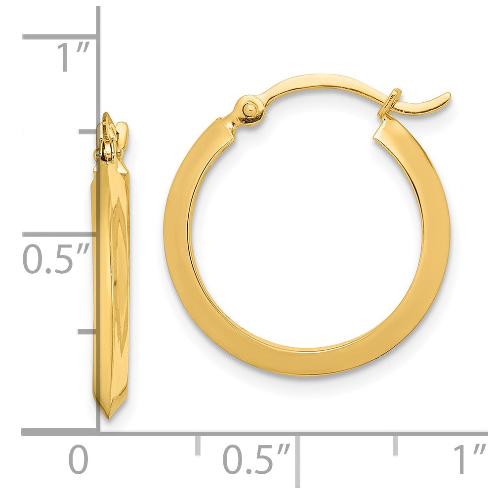 10k Yellow Gold 18.8 mm Polished Hoop Earrings (1.08 grams)
