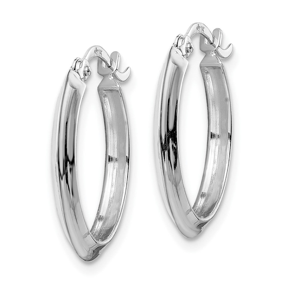 10k White Gold 18.8 mm Polished Hoop Earrings (1.08 grams)