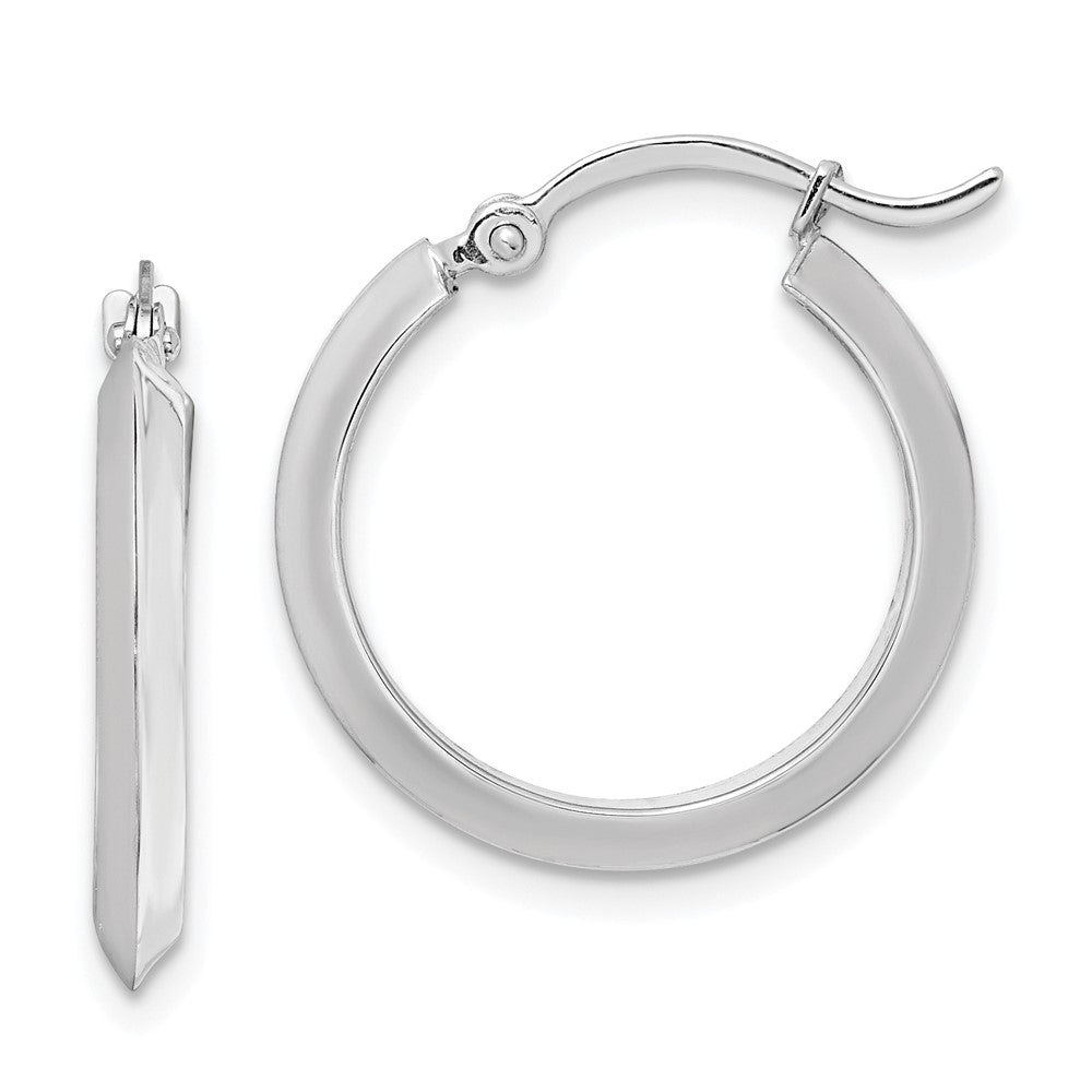 10k White Gold 18.8 mm Polished Hoop Earrings (1.08 grams)
