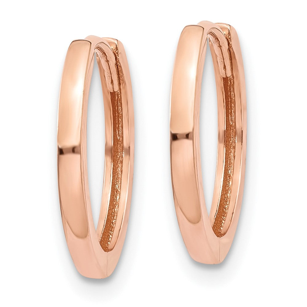 10k Rose Gold 1.5 mm Round Hinged Hoop Earrings (1.05 grams)