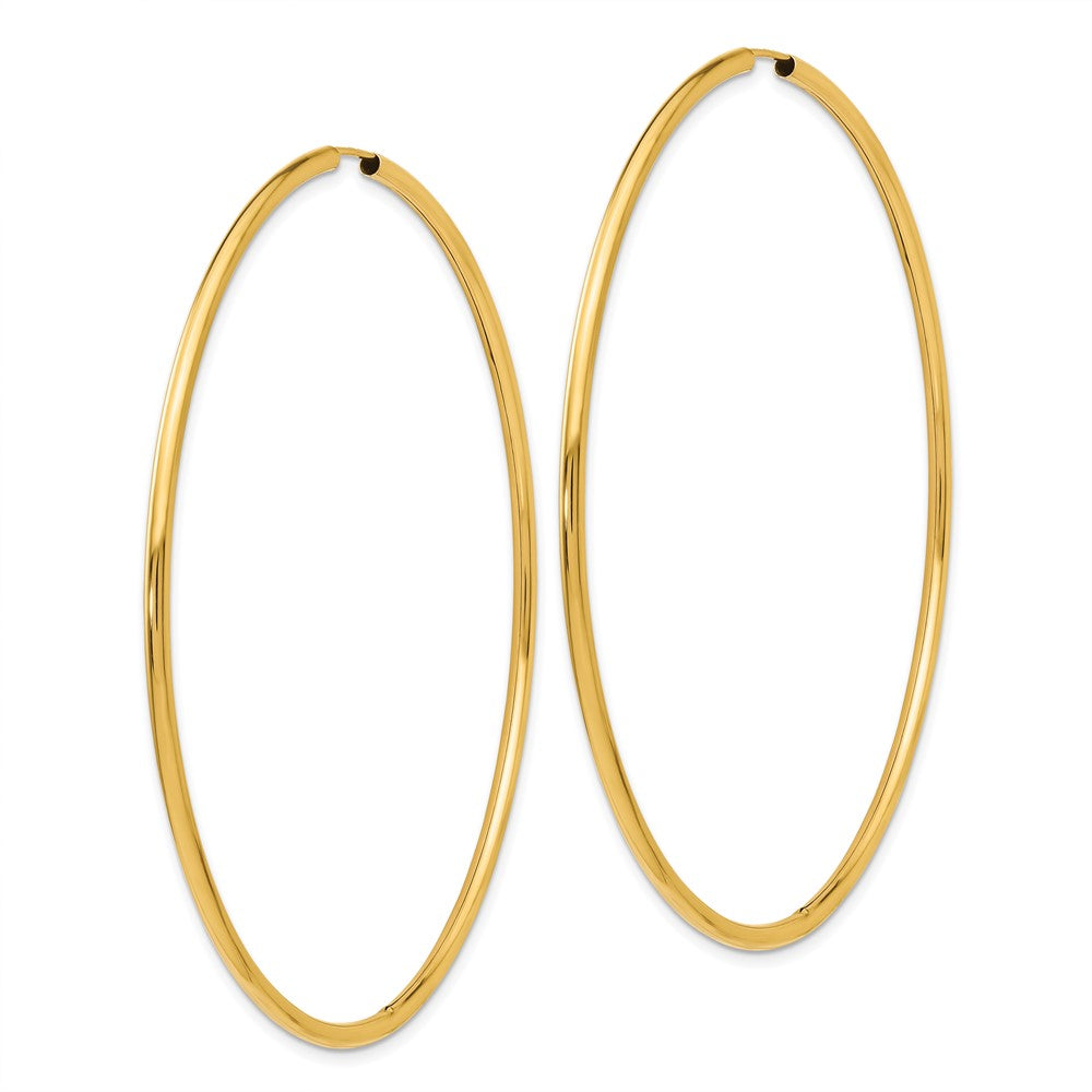 10k Yellow Gold 69.5 mm Endless Hoop Earrings (3.49 grams)