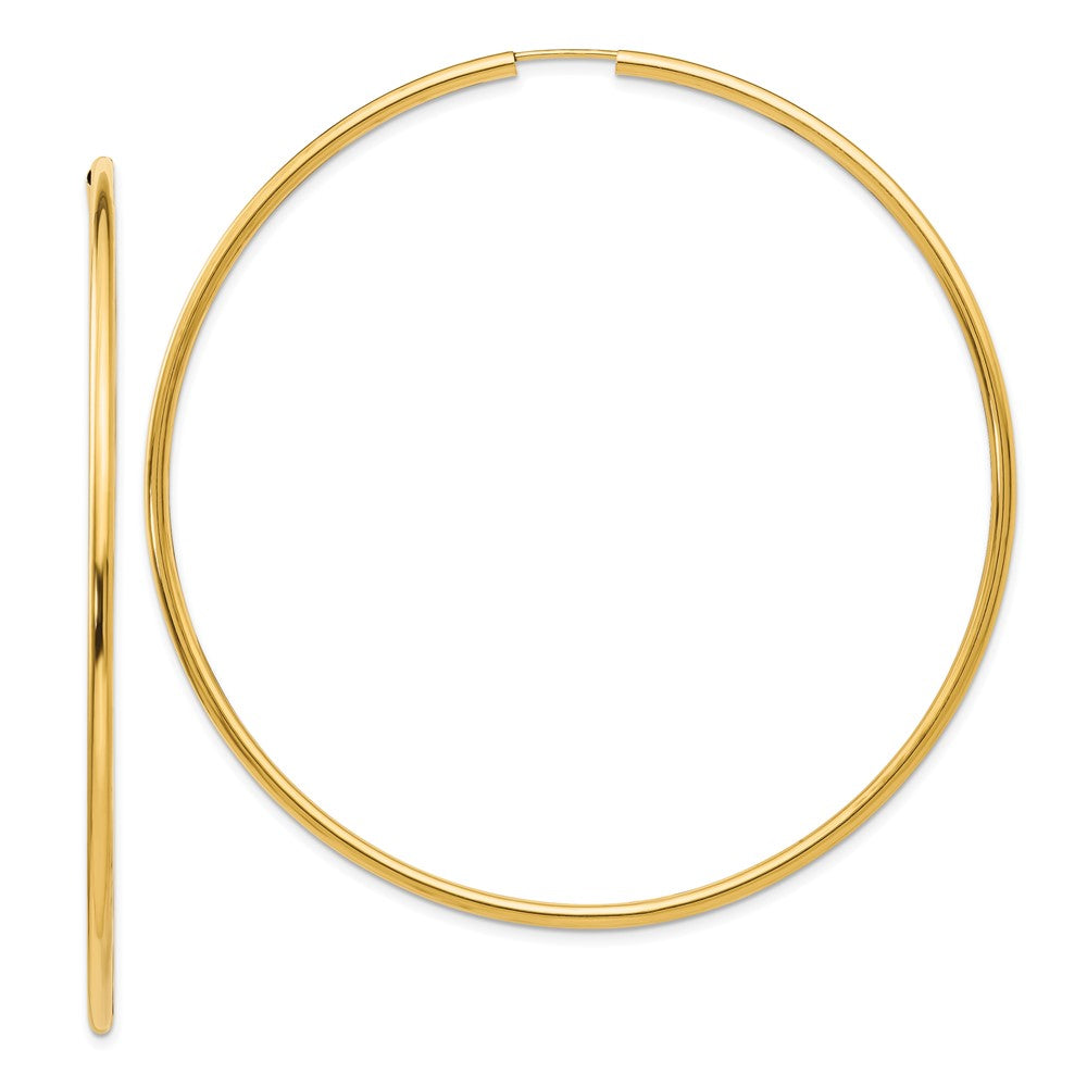 10k Yellow Gold 69.5 mm Endless Hoop Earrings (3.49 grams)