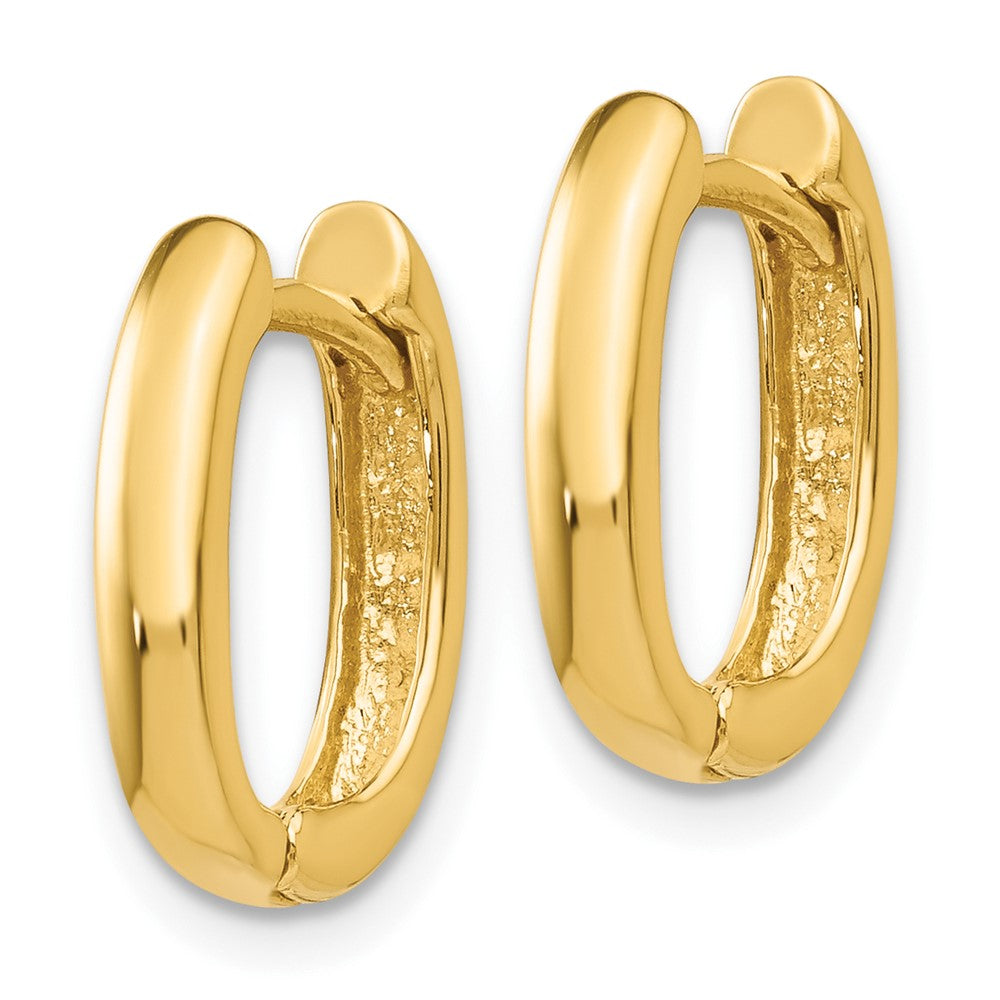 10k Yellow Gold 3 mm Oval Hinged Hoop Earrings (1.86 grams)