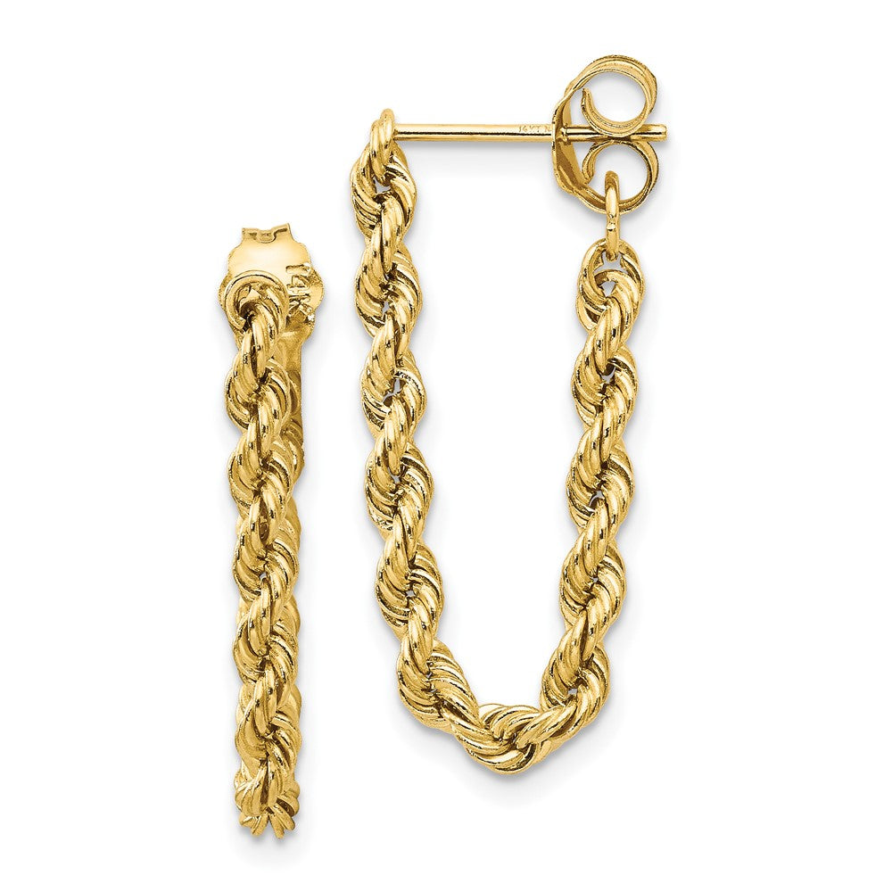10k Yellow Gold 8 mm Hollow Rope Earrings (0.95 grams)