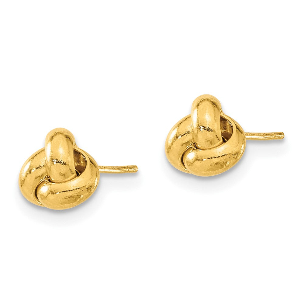 10k Yellow Gold 7.5 mm Gold Polished Love Knot Post Earrings (0.6 grams)