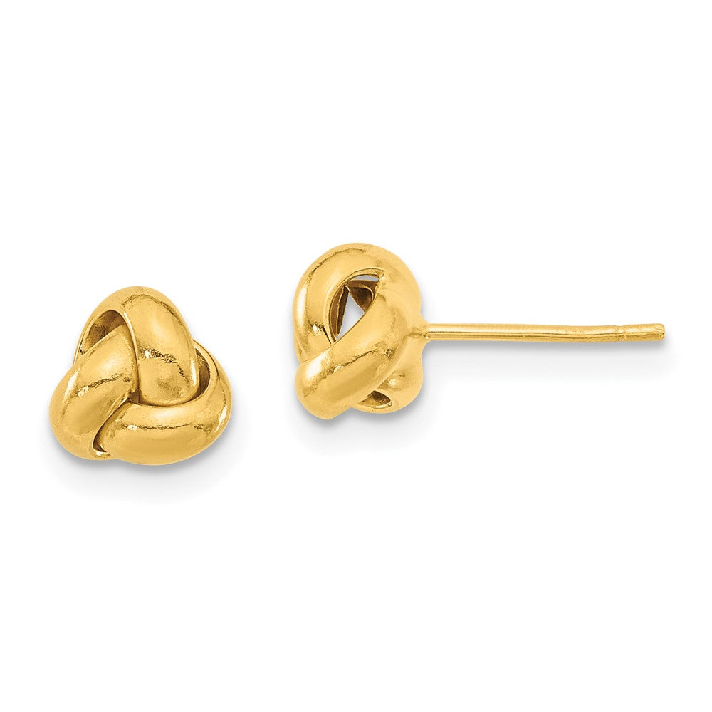 10k Yellow Gold 7.5 mm Gold Polished Love Knot Post Earrings (0.6 grams)