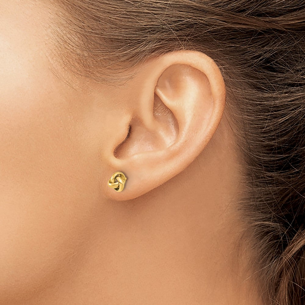 10k Yellow Gold 6.5 mm Polished Love Knot Post Earrings (0.89 grams)