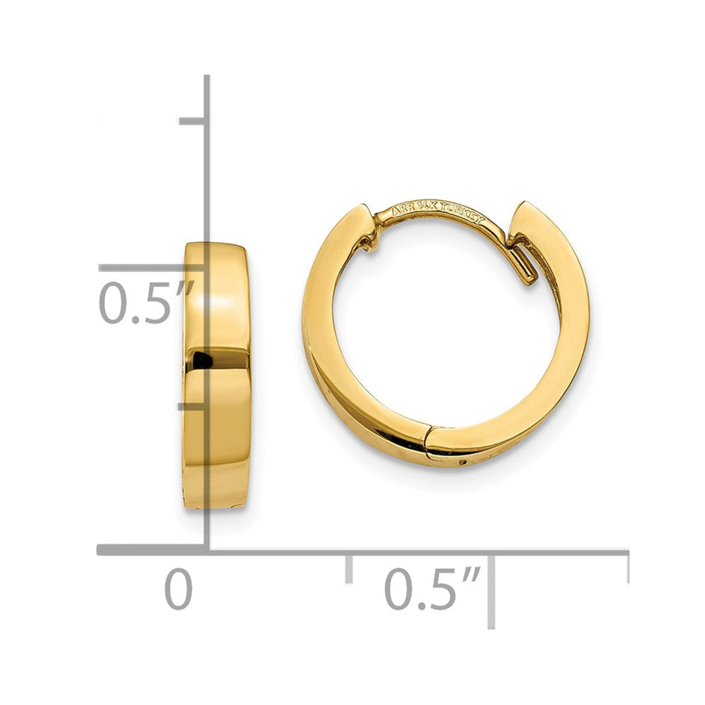 10k Yellow Gold 3 mm Round Hinged Hoop Earrings (1.65 grams)