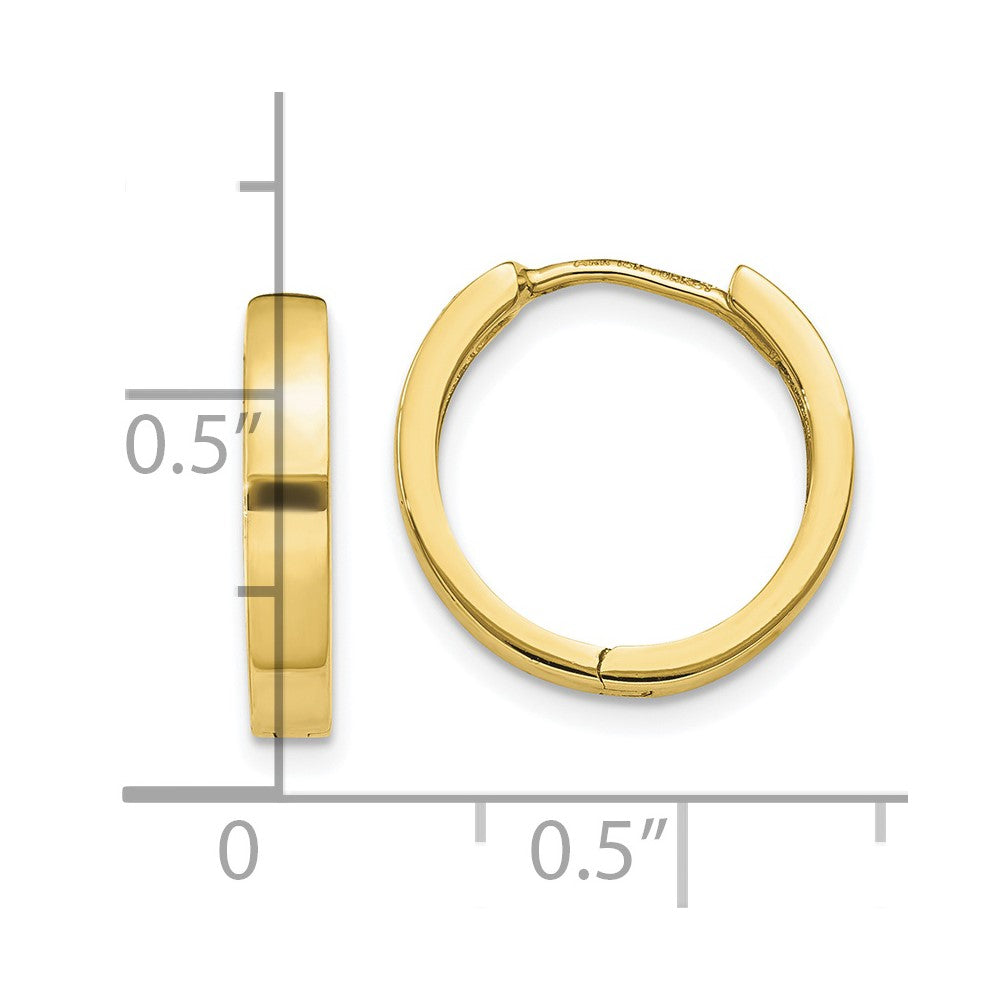 10k Yellow Gold 3 mm Hinged Hoop Earrings (1.73 grams)