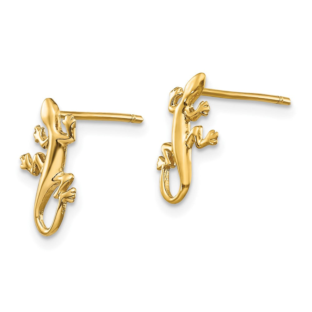 10k Yellow Gold 8 mm Polished Gecko Post Earrings (0.85 grams)
