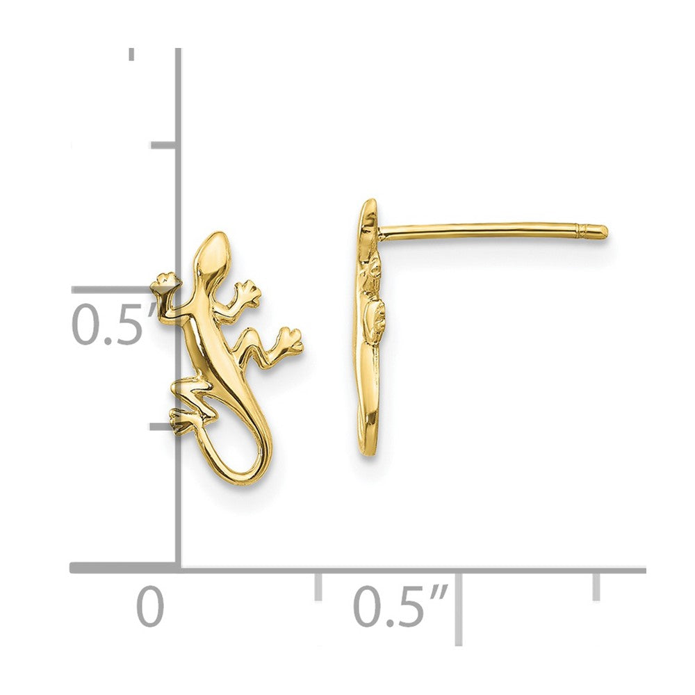 10k Yellow Gold 8 mm Polished Gecko Post Earrings (0.85 grams)