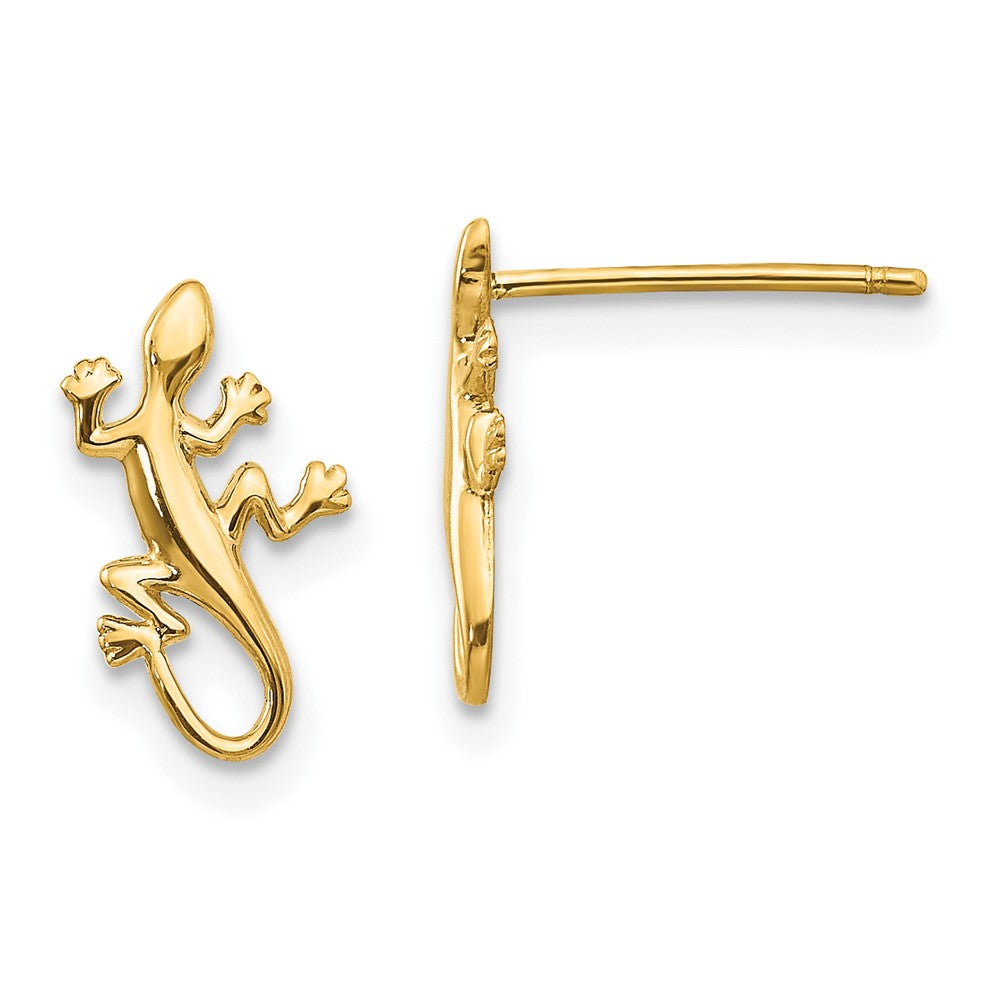10k Yellow Gold 8 mm Polished Gecko Post Earrings (0.85 grams)