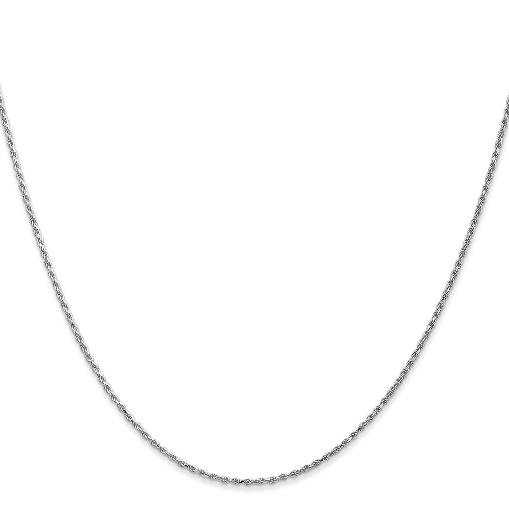 10k White Gold 1.15 mm Diamond Cut Machine Made Rope Chain (2.94 grams)