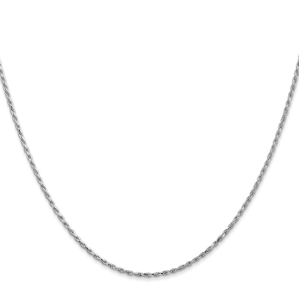 10k White Gold 1.3 mm D/C Machine Made Rope Chain (2.84 grams)