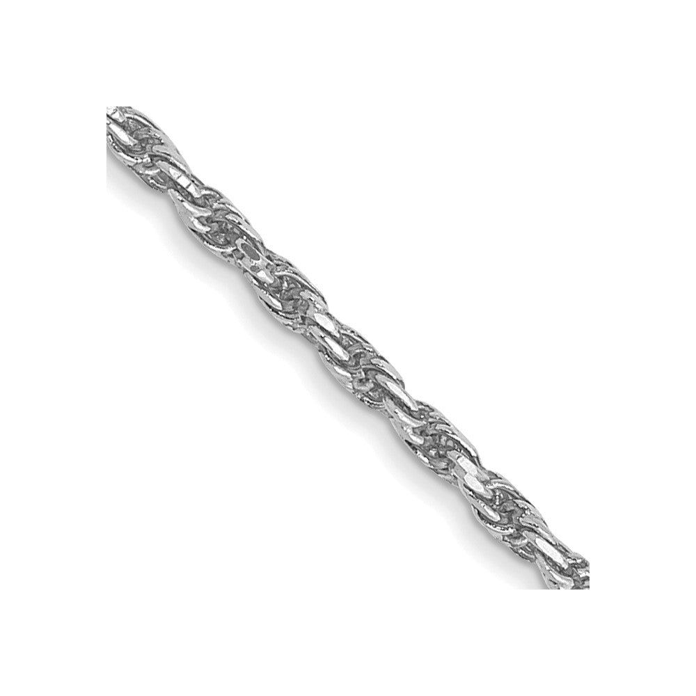 10k White Gold 1.3 mm D/C Machine Made Rope Chain (2.84 grams)