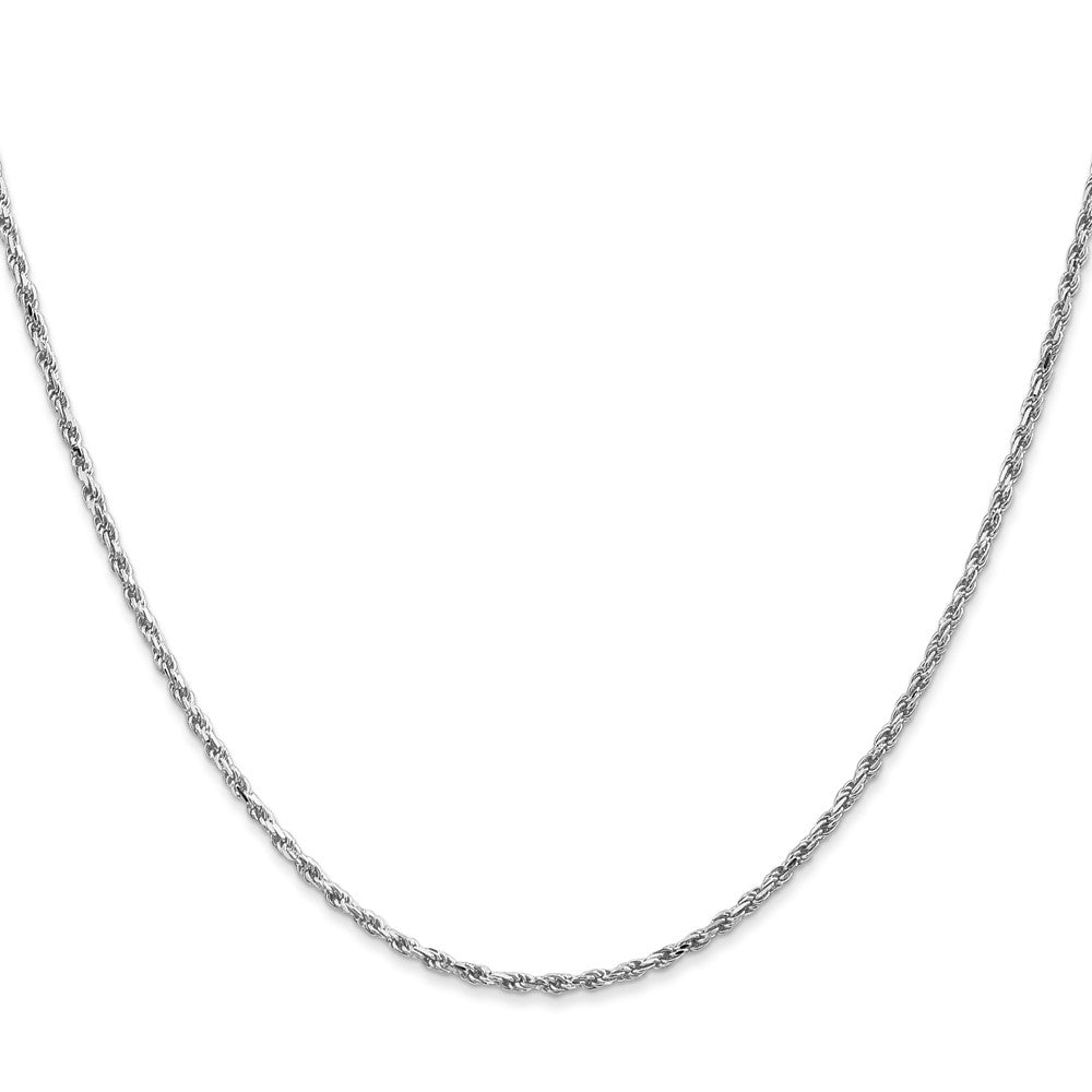 10k White Gold 1.6 mm Diamond Cut Machine Made Rope Chain (4.63 grams)