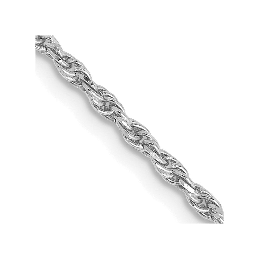 10k White Gold 1.6 mm Diamond Cut Machine Made Rope Chain (4.63 grams)