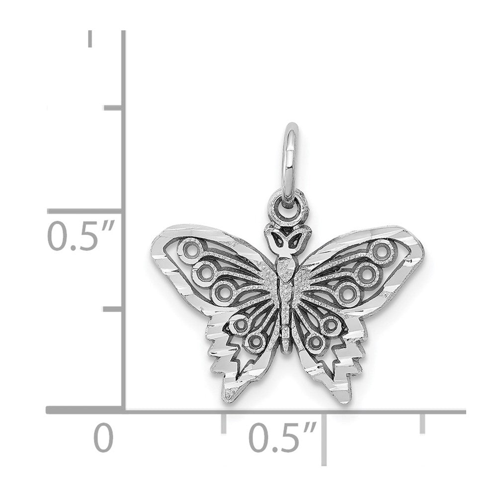 10k White Gold 19 mm Butterfly Charm (0.82 grams)