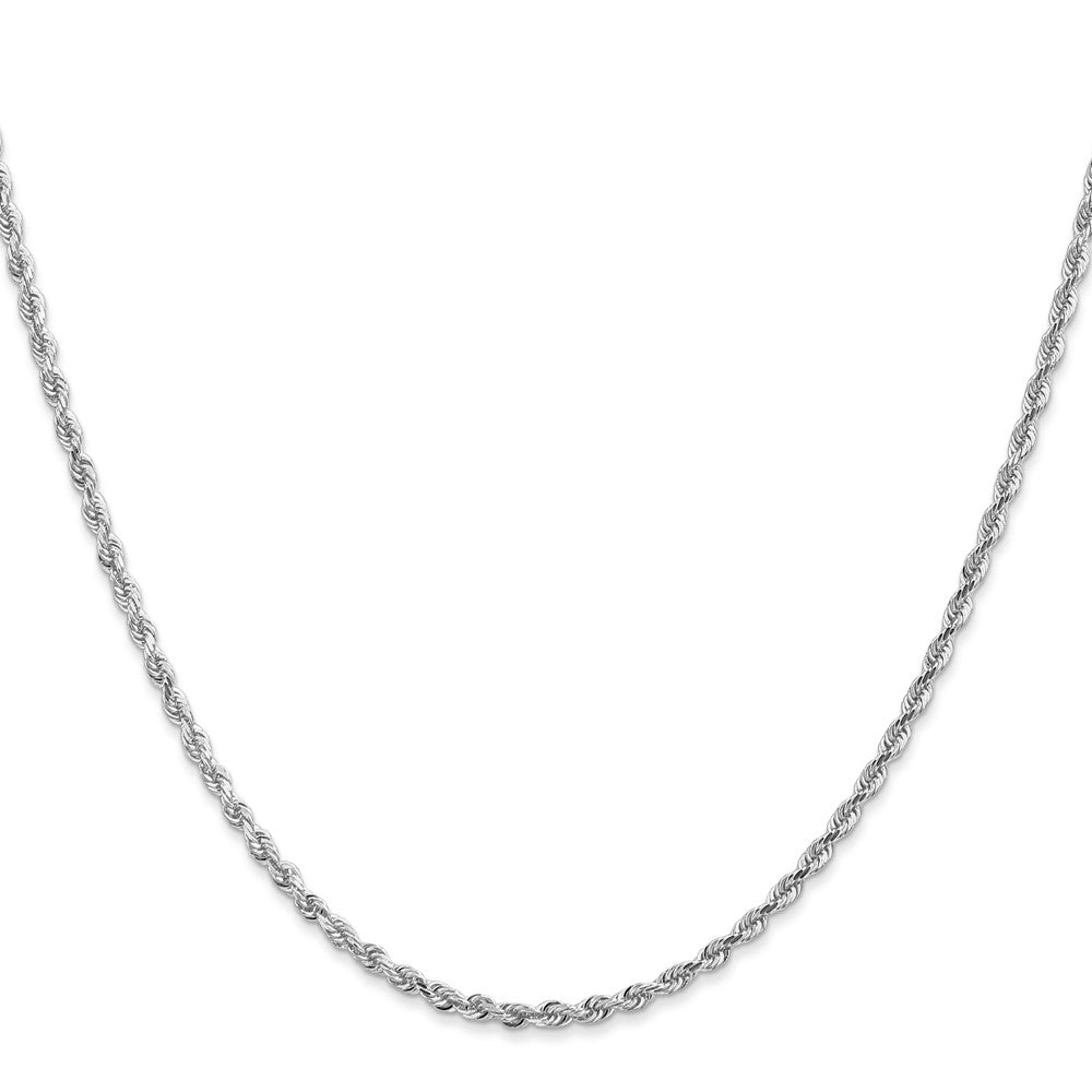 10k White Gold 2.25 mm D/C Quadruple Rope Chain (6.15 grams)