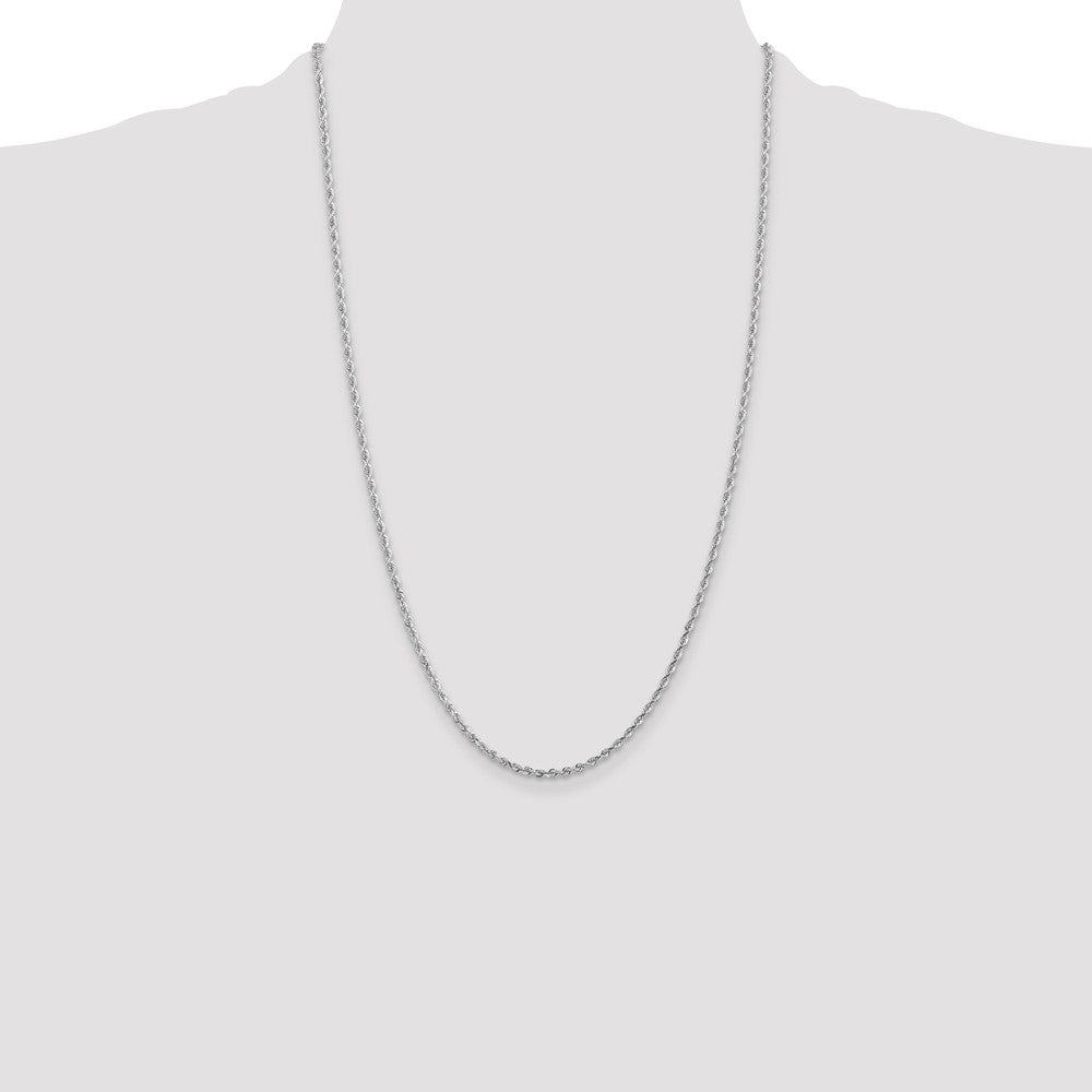 10k White Gold 2.25 mm D/C Quadruple Rope Chain (6.15 grams)