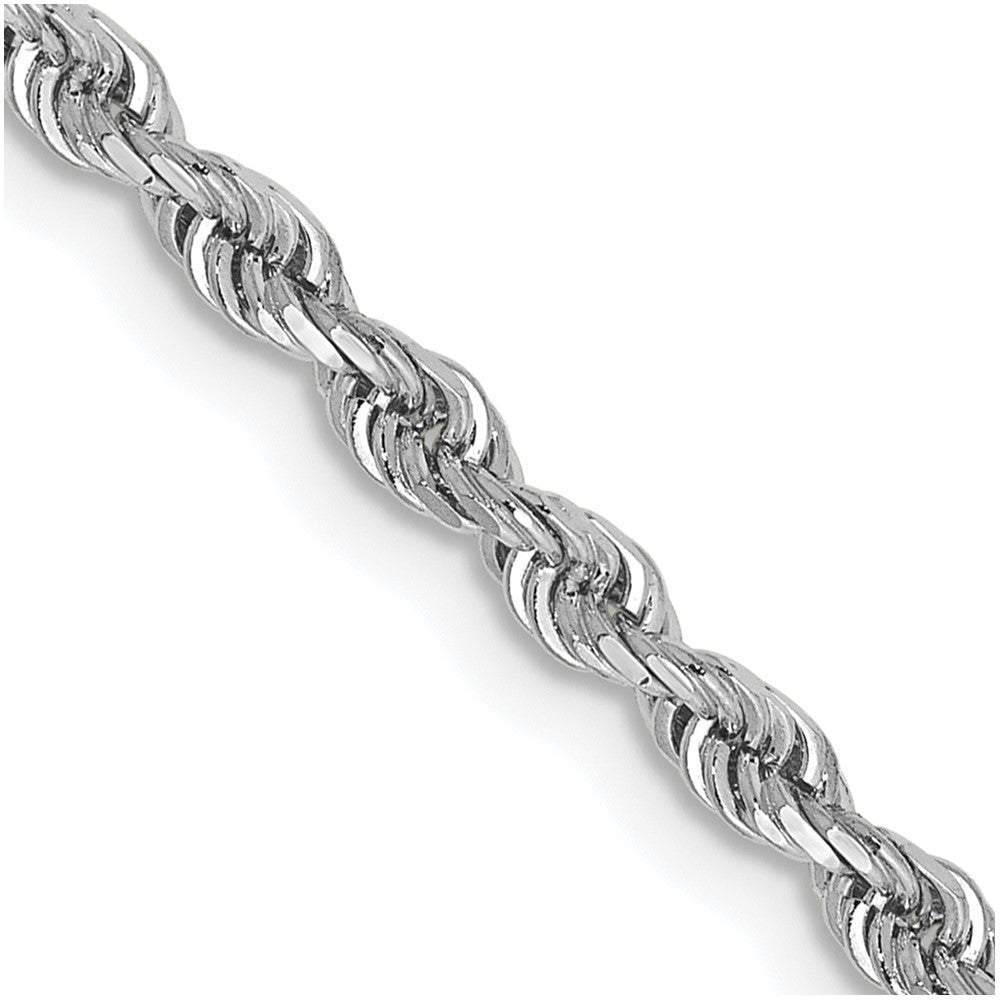 10k White Gold 2.75 mm Diamond Cut Quadruple Rope Chain (9.53 grams)