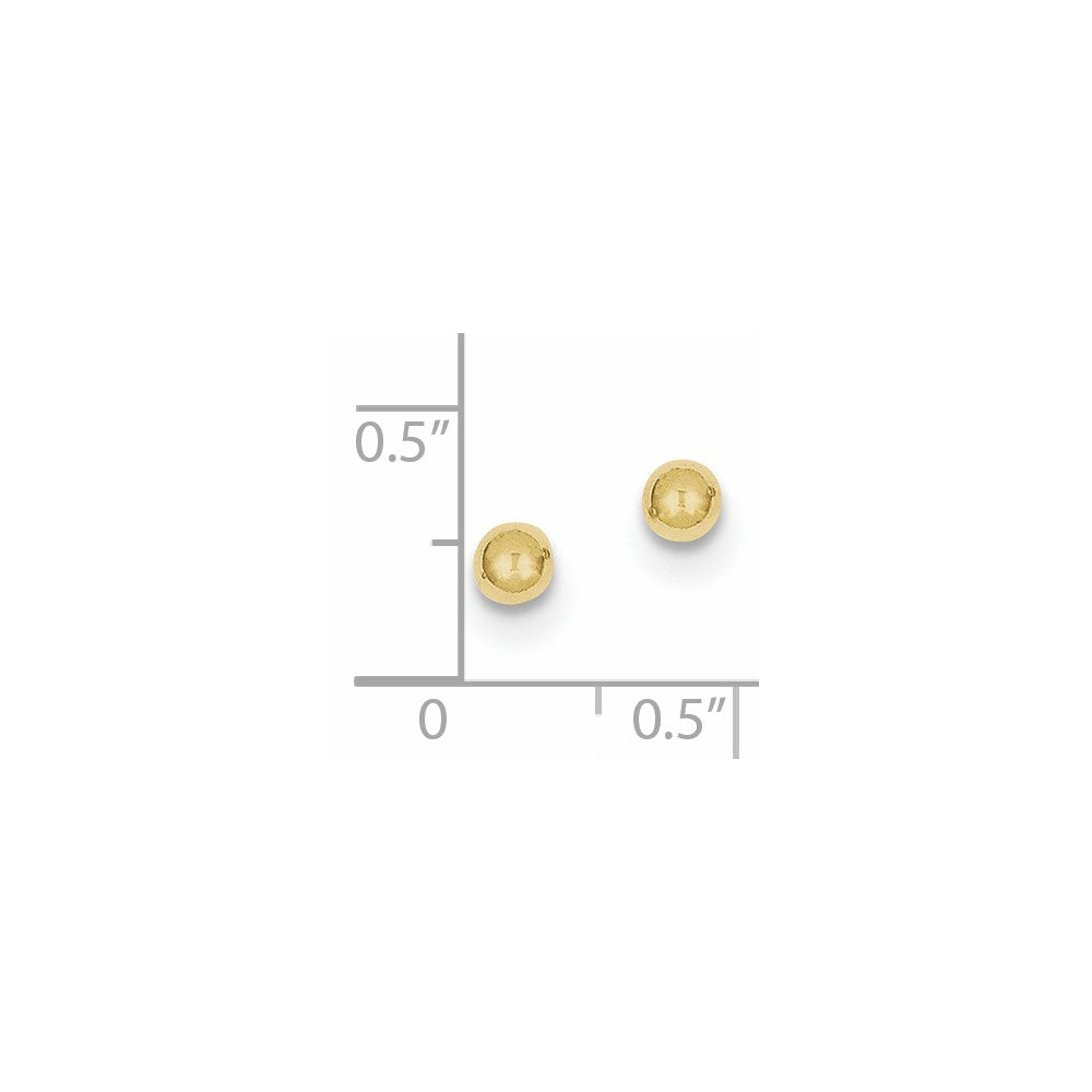 10k Yellow Gold 4 mm Ball Post Earrings (0.12 grams)