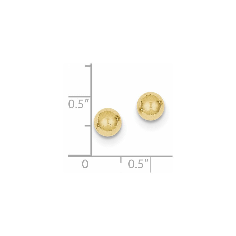 10k Yellow Gold 6 mm Ball Post Earrings (0.25 grams)