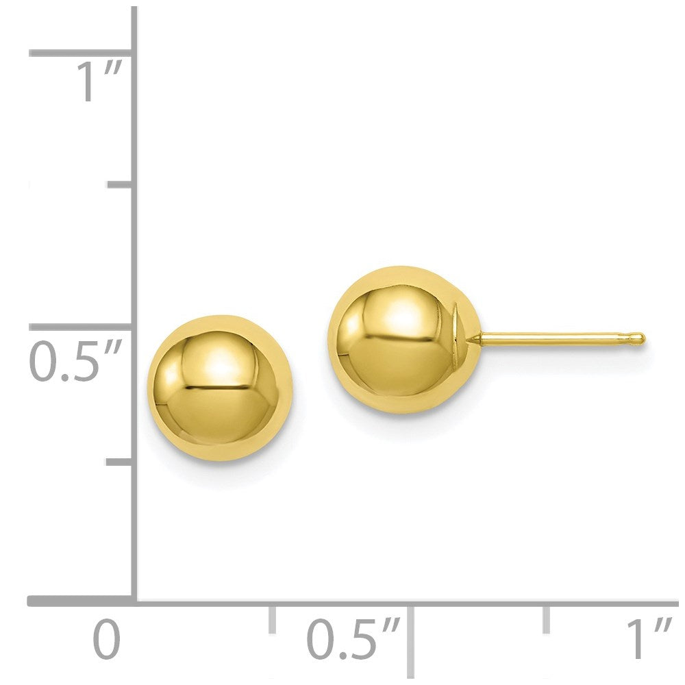 10k Yellow Gold 7 mm Ball Post Earrings (0.34 grams)