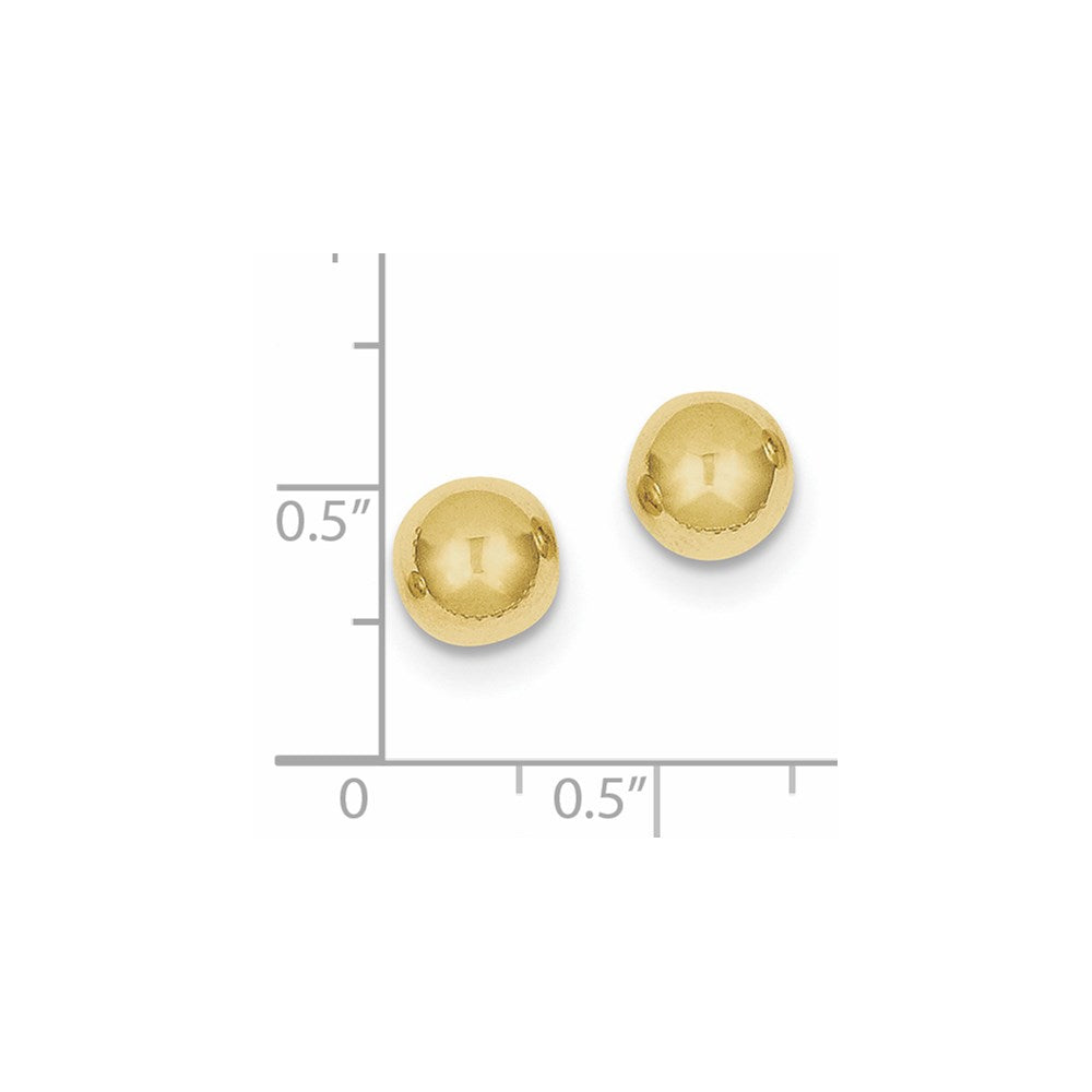 10k Yellow Gold 8 mm Ball Post Earrings (0.45 grams)