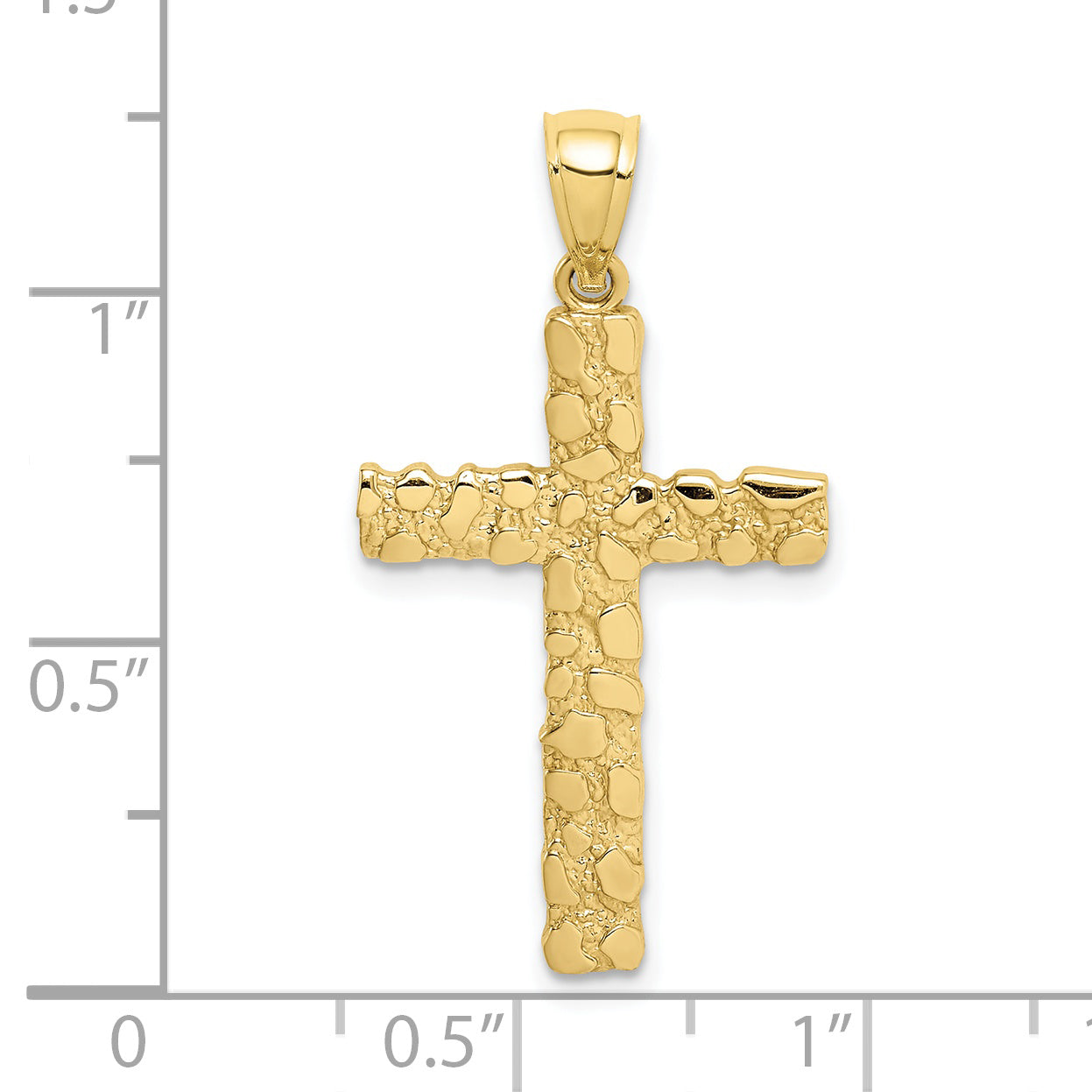 10K Nugget Cross Pendant (0.87 grams)