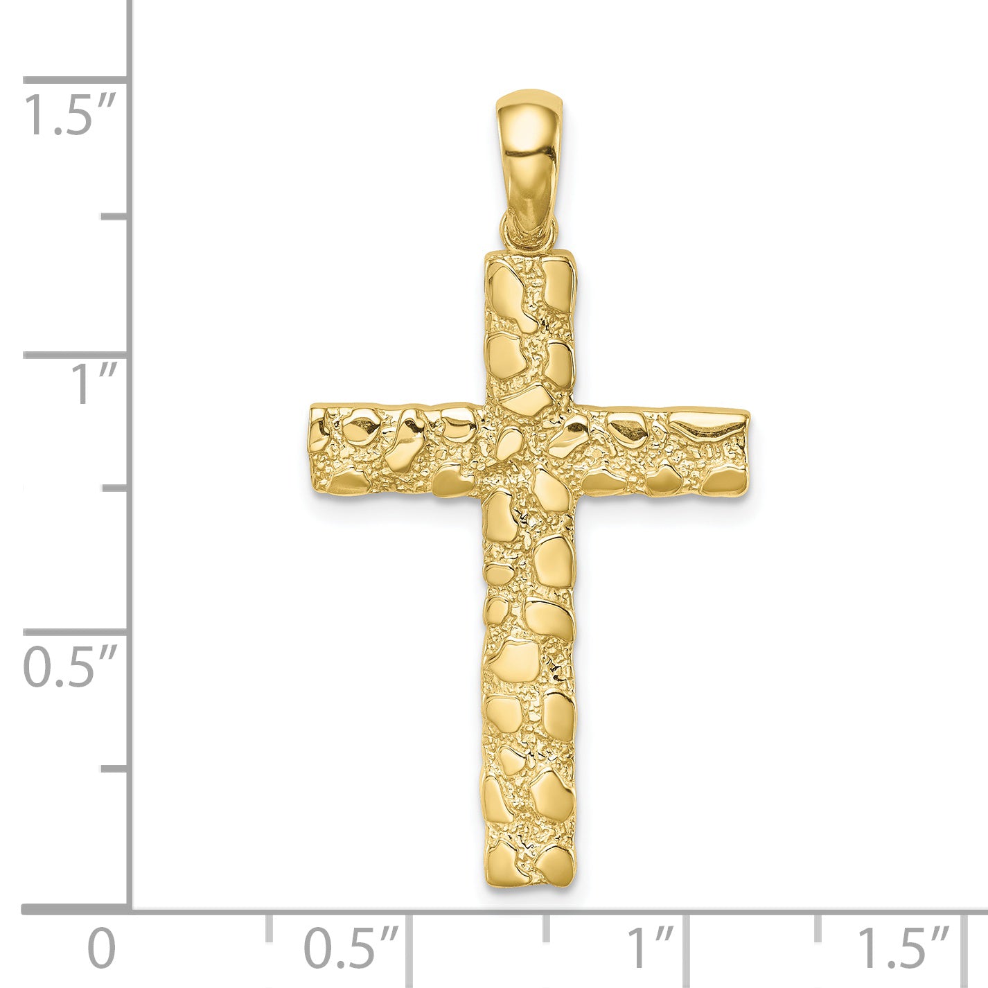 10K Nugget Cross Pendant (1.55 grams)
