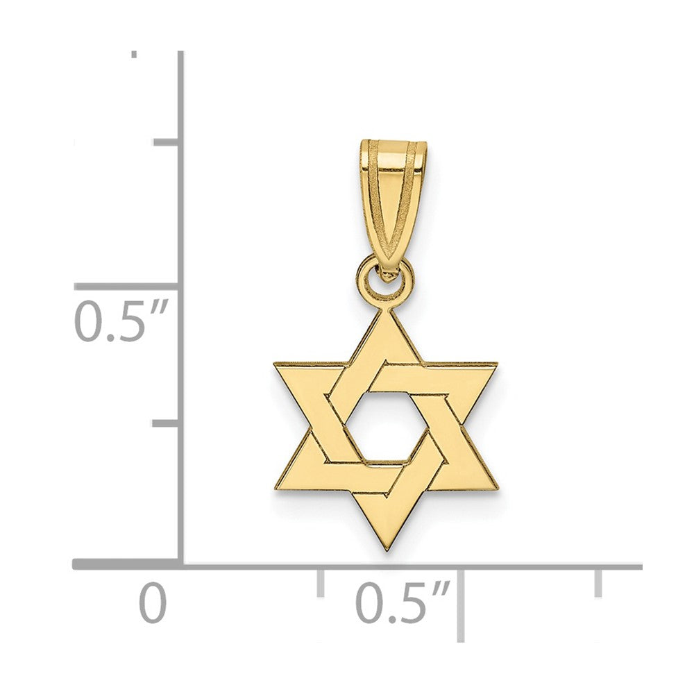 10k Yellow Gold 11 mm Star of David Pendant (0.54 grams)