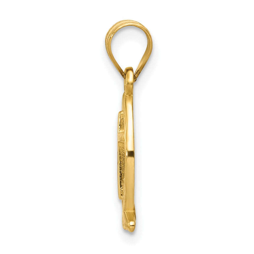 10k Yellow Gold 7 mm Ichthus Fish Charm (0.8 grams)
