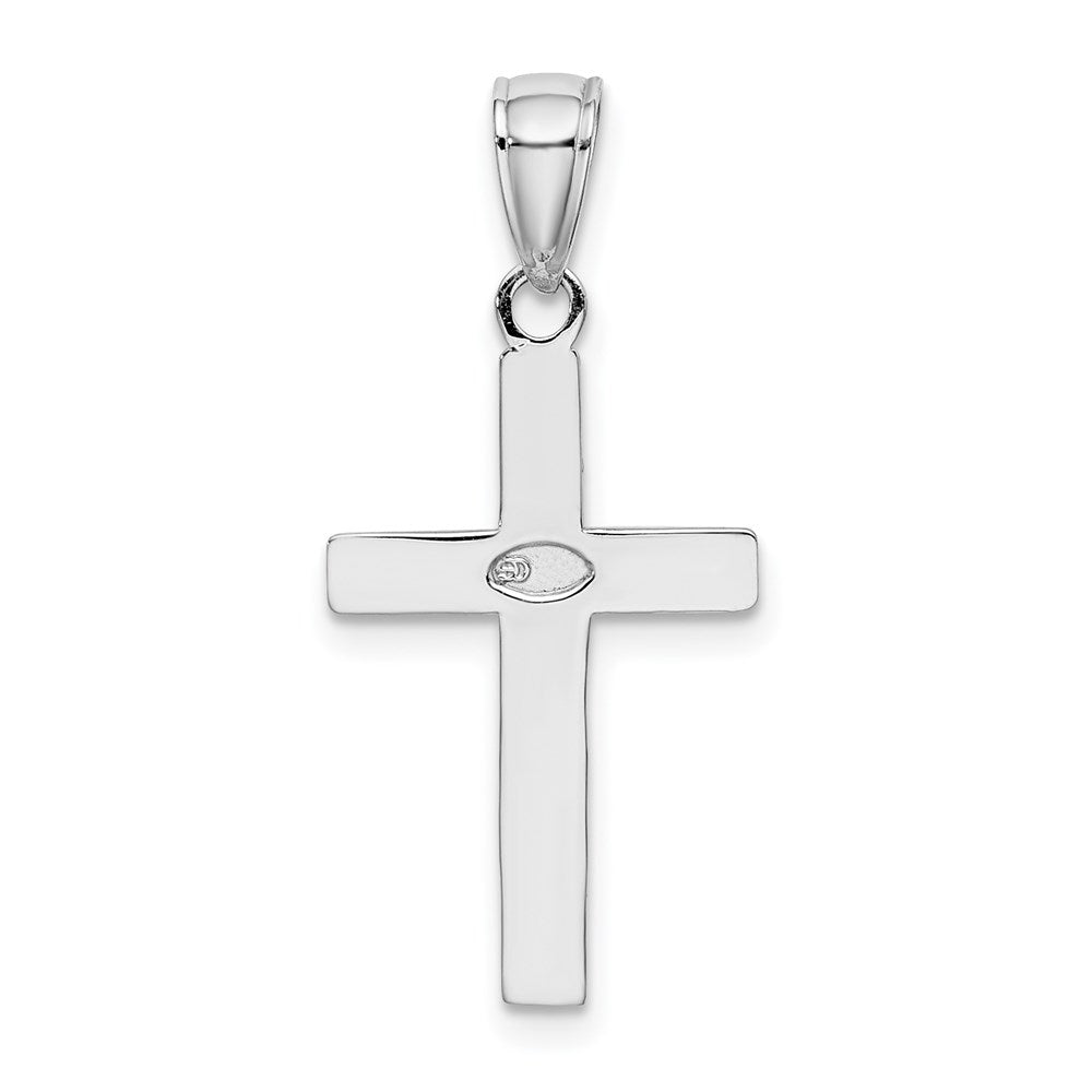 10k White Gold 14 mm Polished Cross Pendant (1.08 grams)