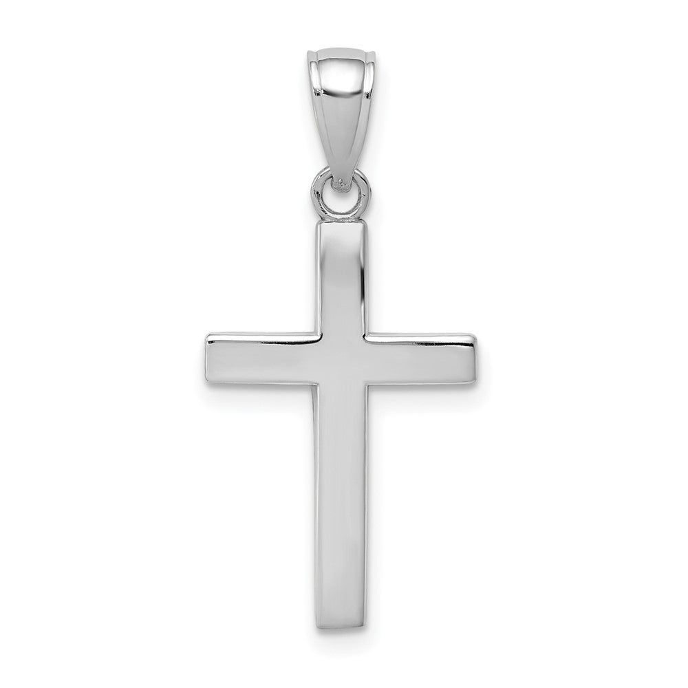 10k White Gold 14 mm Polished Cross Pendant (1.08 grams)