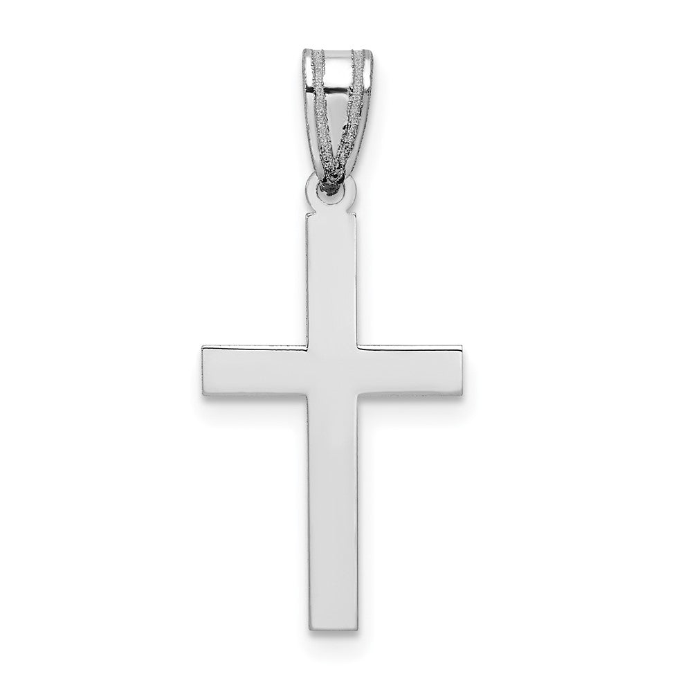 10k White Gold 11 mm Polished Cross Pendant (0.58 grams)