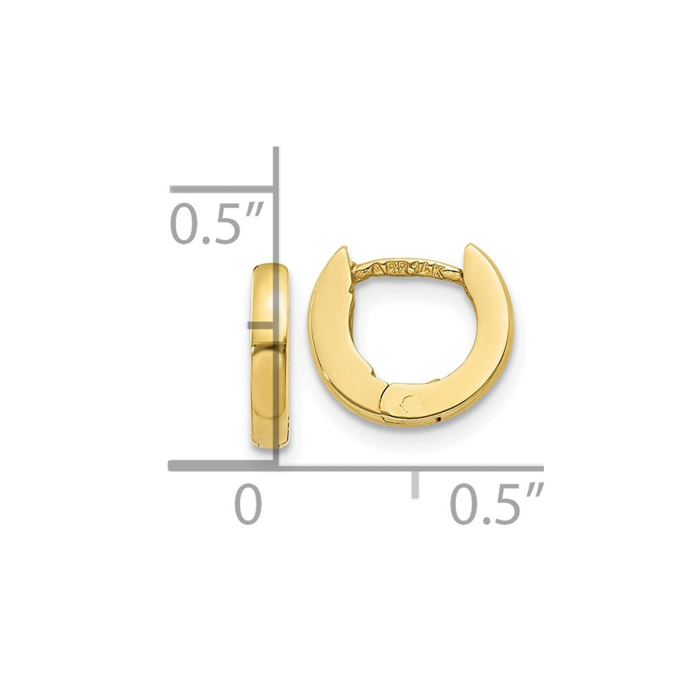10k Yellow Gold 3 mm Polished Hinged Earrings (1.1 grams)