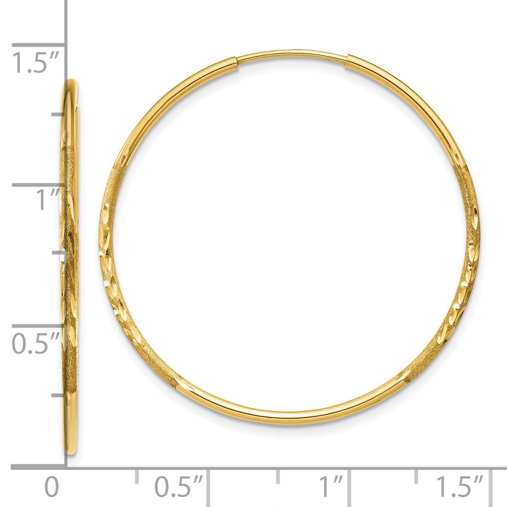 10k Yellow Gold 30 mm Diamond-cut Endless Hoop Earring (0.67 grams)