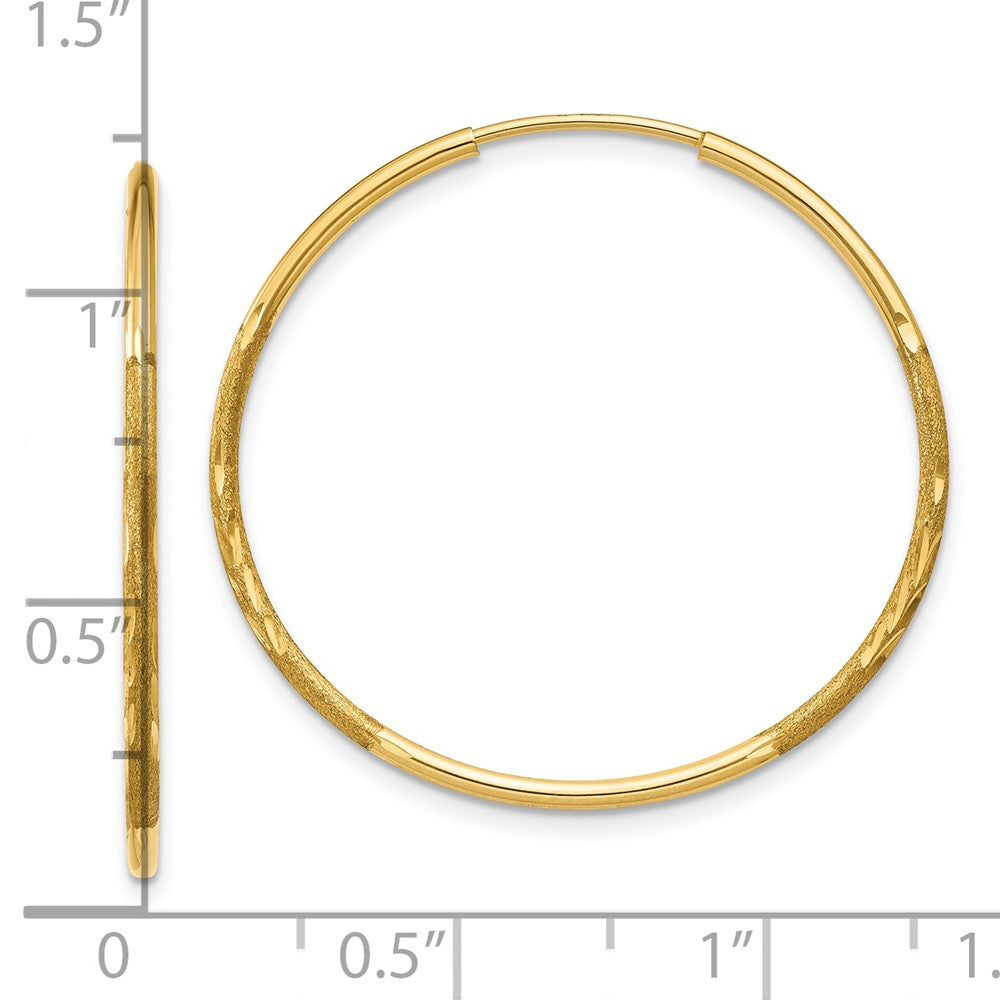 10k Yellow Gold 26 mm Diamond-cut Endless Hoop Earring