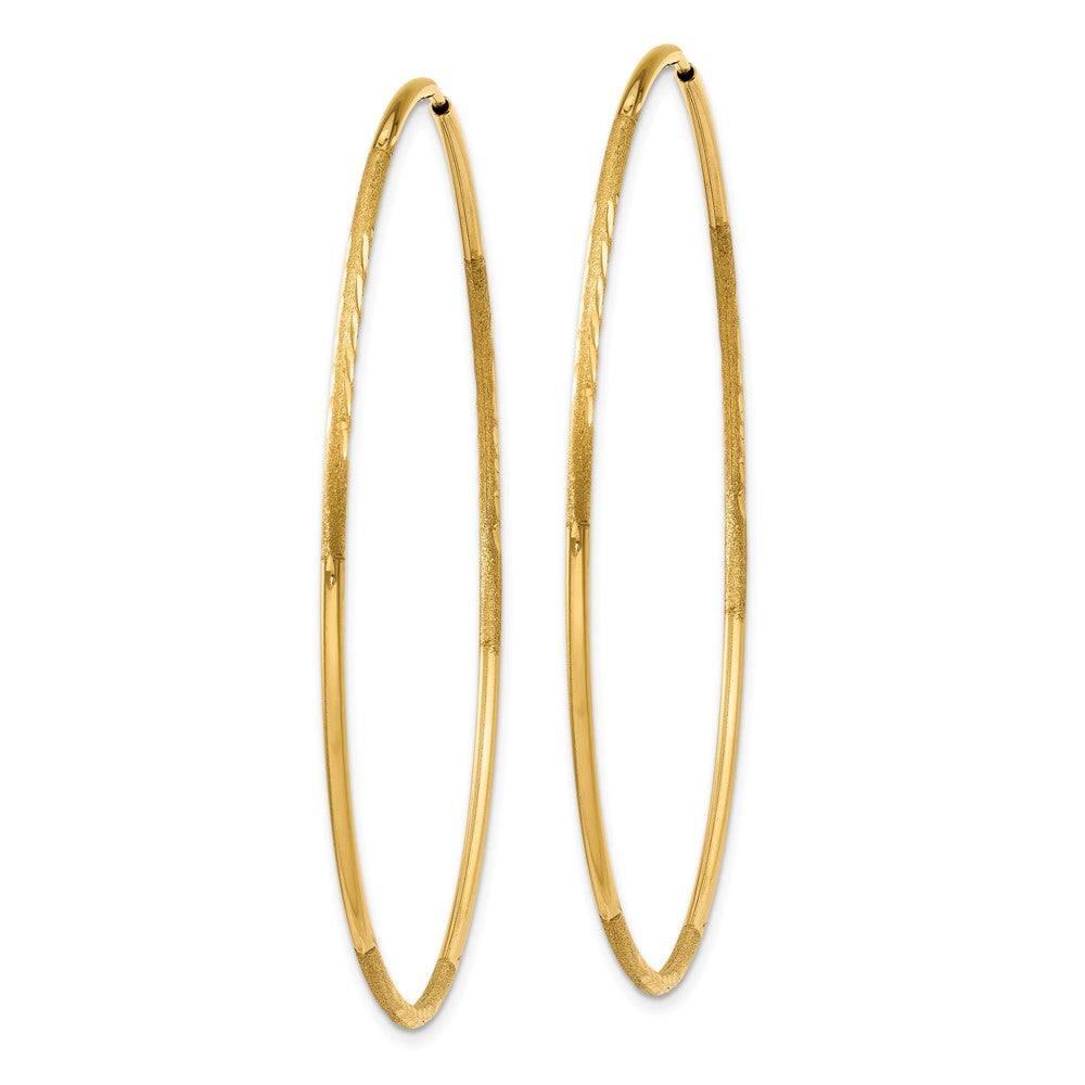 10k Yellow Gold 51 mm Diamond-cut Endless Hoop Earring (1.15 grams)