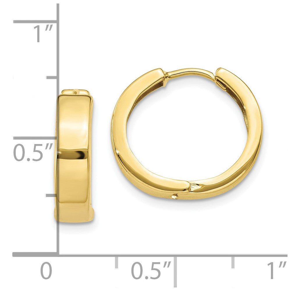 10k Yellow Gold 3.5 mm Square Hinged Hoop Earrings (2.37 grams)