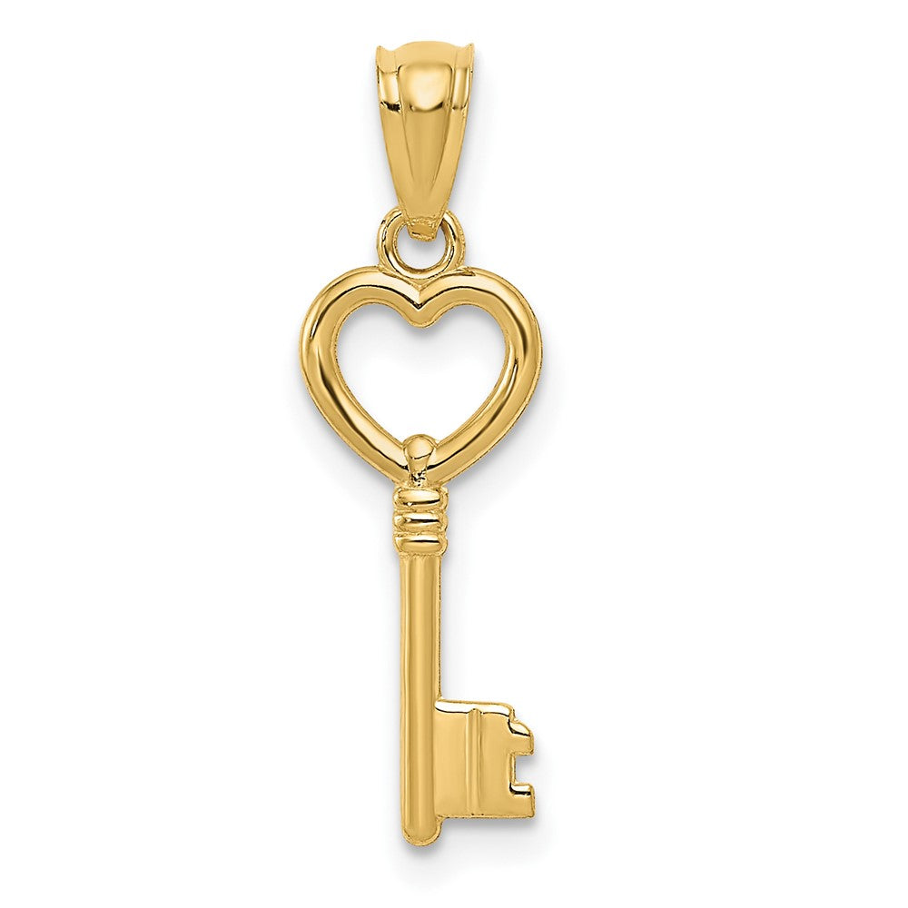 10k Yellow Gold 7 mm Polished Heart Key Charm (0.46 grams)